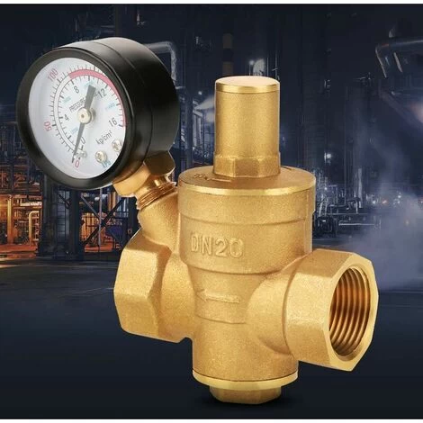 DN20 Water Pressure Reduction Valve Adjustable In Brass With Pressure Meter Pressure Meter, Adjustable Reducer Of Brass Water Pressure (DN20) - Image 4