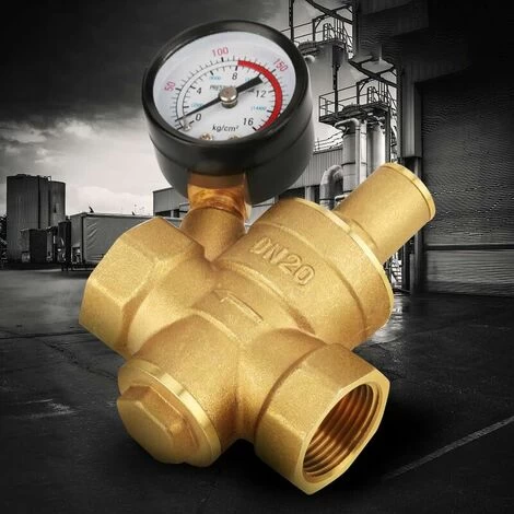DN20 Water Pressure Reduction Valve Adjustable In Brass With Pressure Meter Pressure Meter, Adjustable Reducer Of Brass Water Pressure (DN20) - Image 5