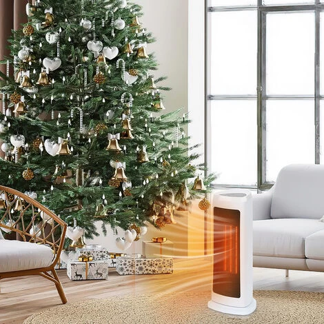 VINGO PTC Space Fan Heater 2000W Electric Home Office Warmer White - Image 5