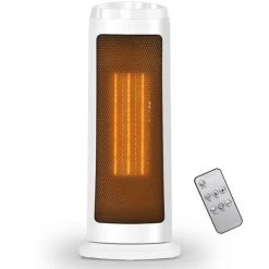 VINGO Fan Heater Levels 2000W Heater Electric Fireplace Table Deco Swivel Function White