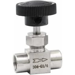 Valve 1/81/4 3/81/2 BSP NPT Stainless Steel Female SS 304 Tube Turn Off Adjustable Needle Valve For Water Gas Oil (Specification: 3/8, Thread Type: BSPP)