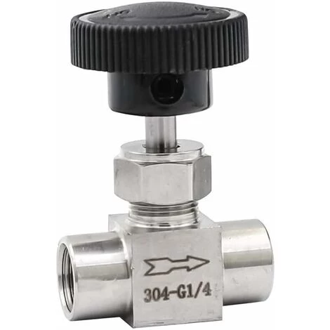 Valve 1/81/4 3/81/2 BSP NPT Stainless Steel Female SS 304 Tube Turn Off Adjustable Needle Valve For Water Gas Oil (Specification: 3/8, Thread Type: BSPP)