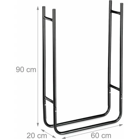 90 X 60 X 20 Cm Black Metal Indoor And Outdoor Fine Fireplace Wood Rack - Image 4
