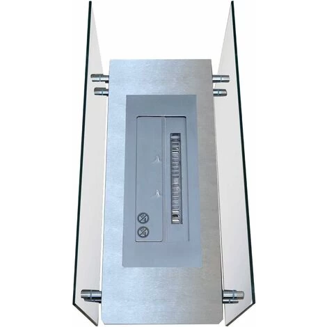 Rectangular Table Fireplace With Table Fire In Black, White, Silver, 7 Burning Hours, Room Fireplace With Large Flame Play, Decorative Fire With TÜV Certificate., Silver - Image 4