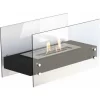 Black Rectangular Table Fireplace With Table Fire In Black, White, Silver, 7 Burning Hours, Room Fireplace With Large Flame Play, Decorative Fire With TÜV Certificate.,