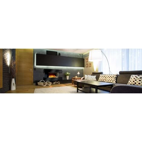 Design Lounge Medium Wall-Mounted Electric Fireplace - White - Designed In France - 2 Year Warranty - Image 3