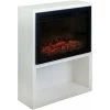 Free-standing Electric Fireplace With Heater, Realistic LED Flame EffectArtificial Fire With Switchable Heating Radiator