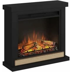 TAGU Hagen Flame Effect Electric Fireplace - Electric Fireplace With Heater, 1500W, 7 Day Programmable, Remote Control (Deep Black)