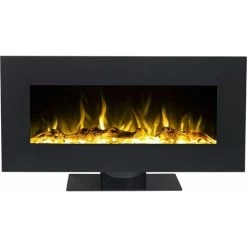 Lightning Electric Wall Mounted Fireplace With Realistic LED Flame Effect Heater Artificial Fire With Switchable Heating Radiator, Thermostat With Decoration