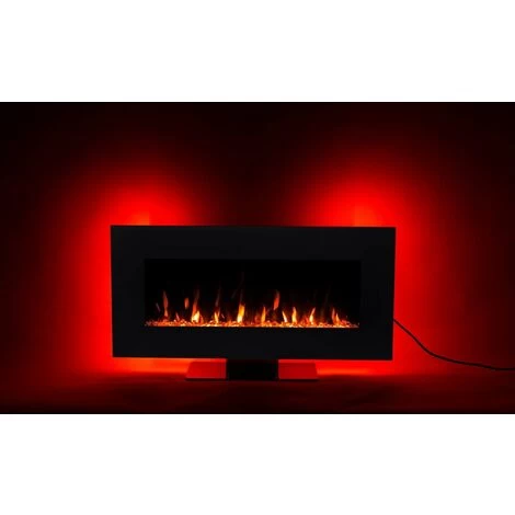 Lightning Electric Wall Mounted Fireplace With Realistic LED Flame Effect Heater Artificial Fire With Switchable Heating Radiator, Thermostat With Decoration - Image 4