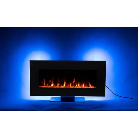 Lightning Electric Wall Mounted Fireplace With Realistic LED Flame Effect Heater Artificial Fire With Switchable Heating Radiator, Thermostat With Decoration - Image 5