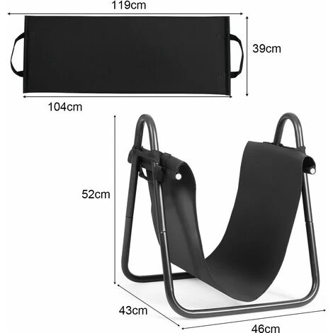 Firewood Storage Holder Sturdy Firewood Log Holder With Canvas Tote Carrier - Image 2