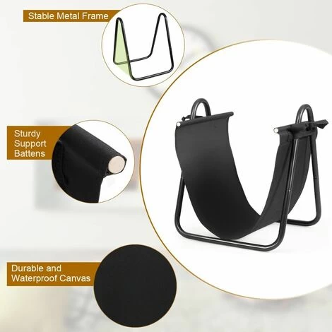 Firewood Storage Holder Sturdy Firewood Log Holder With Canvas Tote Carrier - Image 5