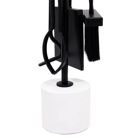 Birch Fireside Companion Set With Stand Poker Shovel Brush Tongs Tool Stand Iron - Image 4