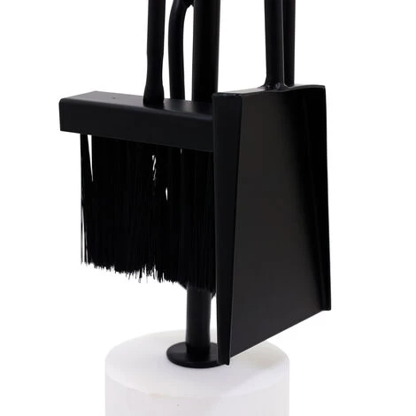 Birch Fireside Companion Set With Stand Poker Shovel Brush Tongs Tool Stand Iron - Image 5