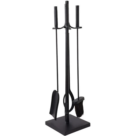 Redbud Fireside Companion Set Iron Tool Stand Aluminum Handles Square Base Black - Image 2