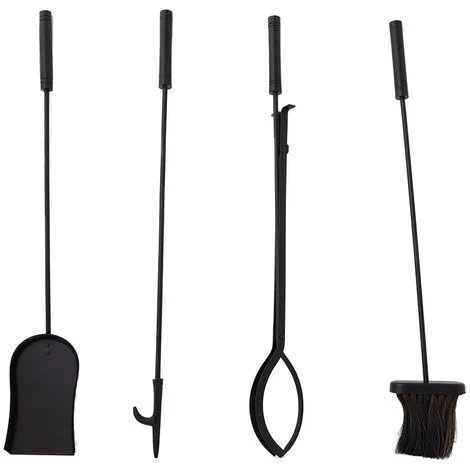 Redbud Fireside Companion Set Iron Tool Stand Aluminum Handles Square Base Black - Image 5