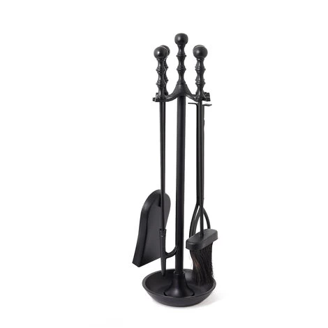 Hemlock Fireside Companion Set Tool Stand Iron Aluminium Handle - Image 2