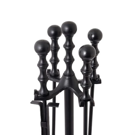 Hemlock Fireside Companion Set Tool Stand Iron Aluminium Handle - Image 4