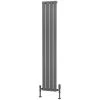 Traderad Flat Tube Steel Anthracite Vertical Designer Radiator 1600mm H X 280mm W Single Panel - Central Heating