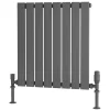 Traderad Flat Tube Steel Anthracite Horizontal Designer Radiator 600mm H X 600mm W Single Panel - Central Heating