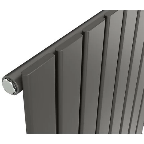 Traderad Flat Tube Steel Anthracite Horizontal Designer Radiator 600mm H X 600mm W Single Panel - Central Heating - Image 2