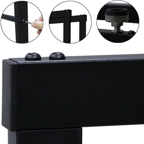 Melko Firewood Rack Firewood Rack Firewood Stand Height-adjustable Feet Iron Black 150x100cm Firewood Rack Firewood Holder - Image 5