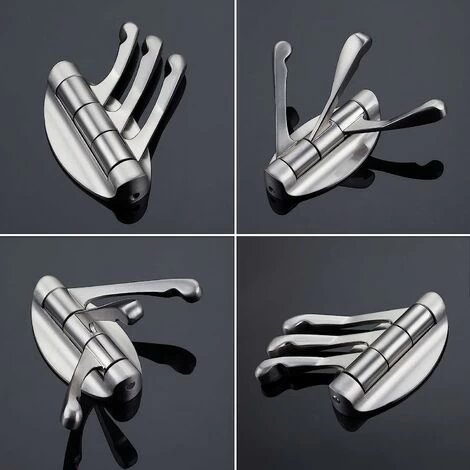 2 PCS Towel Hooks, One Angle Flexible Metal Coat Hook, Bath Towel Holder, Heavy Duty Coat Hanger - Image 5