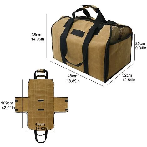 Firewood Storage Bag Outdoor Camping Wood Log Carrier Match Bag - Image 4