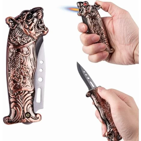 Lighter Windproof Lighter Metal Tiger Cool Design Honorable Gift Box