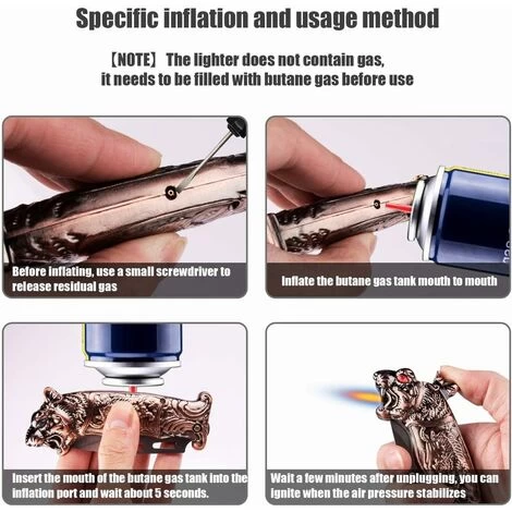 Lighter Windproof Lighter Metal Tiger Cool Design Honorable Gift Box - Image 4