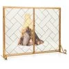 Large Flat 2 Doors Fireplace Screen Gate Large Spark Fire Guard Mesh Protector