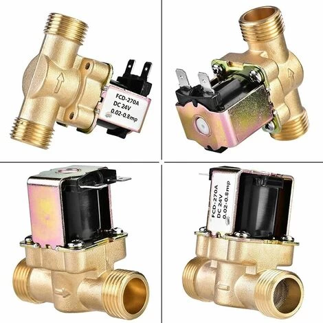 DC Water Valve, G1/2 DC 24V Normally Closed Brass Electric Magnetic Solenoid Valve For Water Control, Constant Current Constant Flow Hold And Water Monitoring Flow - Image 4