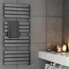 Bathroom Electric Towel Radiator Designer Heated Towel Rail Flat Panel Grey