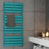 Bathroom Electric Towel Radiator Designer Heated Towel Rail Flat Panel Teal