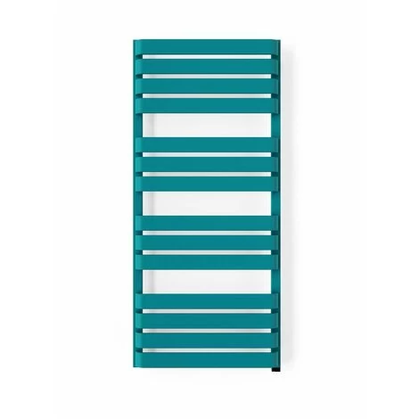 Bathroom Electric Towel Radiator Designer Heated Towel Rail Flat Panel Teal - Image 3