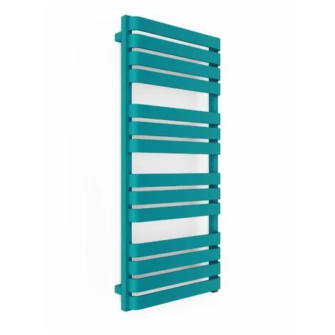 Bathroom Electric Towel Radiator Designer Heated Towel Rail Flat Panel Teal - Image 4
