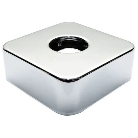 Chrome Plated Steel 3/4 Collar Square Shaped Rose Cover Rosette 25mm Height