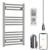 Bray Straight Chrome Smart Electric Towel Rail With Thermostat, Timer + WiFi Control, 800-400