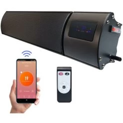 Mirrorstone Wi-Fi & Remote Controlable Black 1200w Bar Infrared Heater (90cm X 15cm X 6.3cm) Energy Saving Indoor & Outdoor