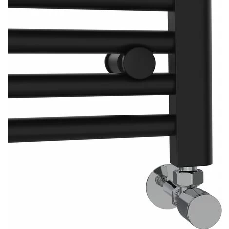 Bathroom Straight Heated Towel Rail Radiator Ladder Warmer Heating Black 600x300mm - Image 4