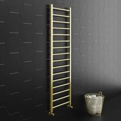 Walton 1600 X 500 Straight Towel Radiator - Brushed Brass