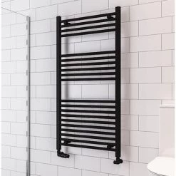 Aspect 1200 X 600 Straight Towel Radiator - Matt Black