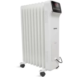 Oil Filled Radiator Digital Portable 2000W 9 Fin Thermostat Control White Remote