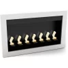 Contemporary Wall-Mounted Ethanol Fireplace - VPF-FD50-WHITE White Glass, Stainless Steel