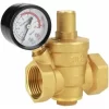Pressure Regulator, DN25 Adjustable Brass Durable Water Pressure Reducing Reducer Regulator + Metric Gauge (1.6MPa)