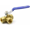 3-way Valve, 1/2 Brass Ball Valve, With Stainless Steel Handle For Swimming Pools As A Faucet Or Dispenser -