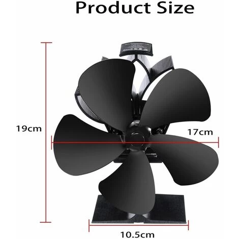 Stove Fan 5 Heat-powered Fuel-efficient Blades - Image 5