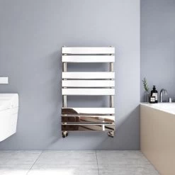 Meykoers Flat Panel Chrome Heated Towel Rail Bathrooms Heating Radiator 800x500mm