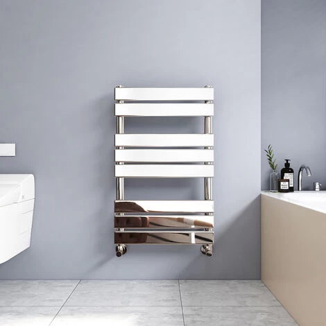 Meykoers Flat Panel Chrome Heated Towel Rail Bathrooms Heating Radiator 800x500mm